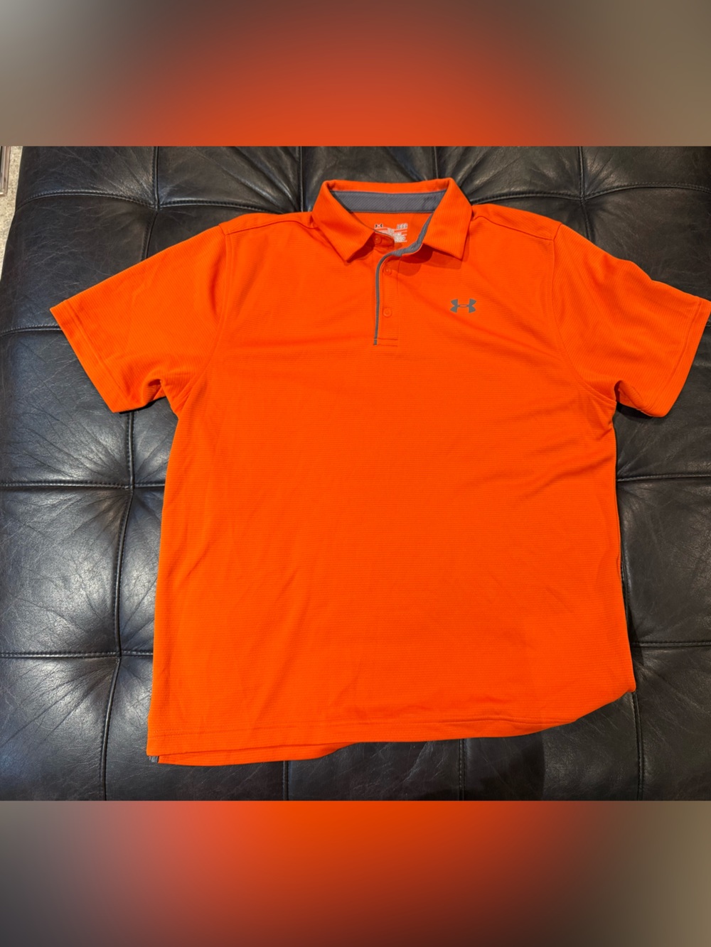 Under Armour Men's Orange Polo Shirt Size Large